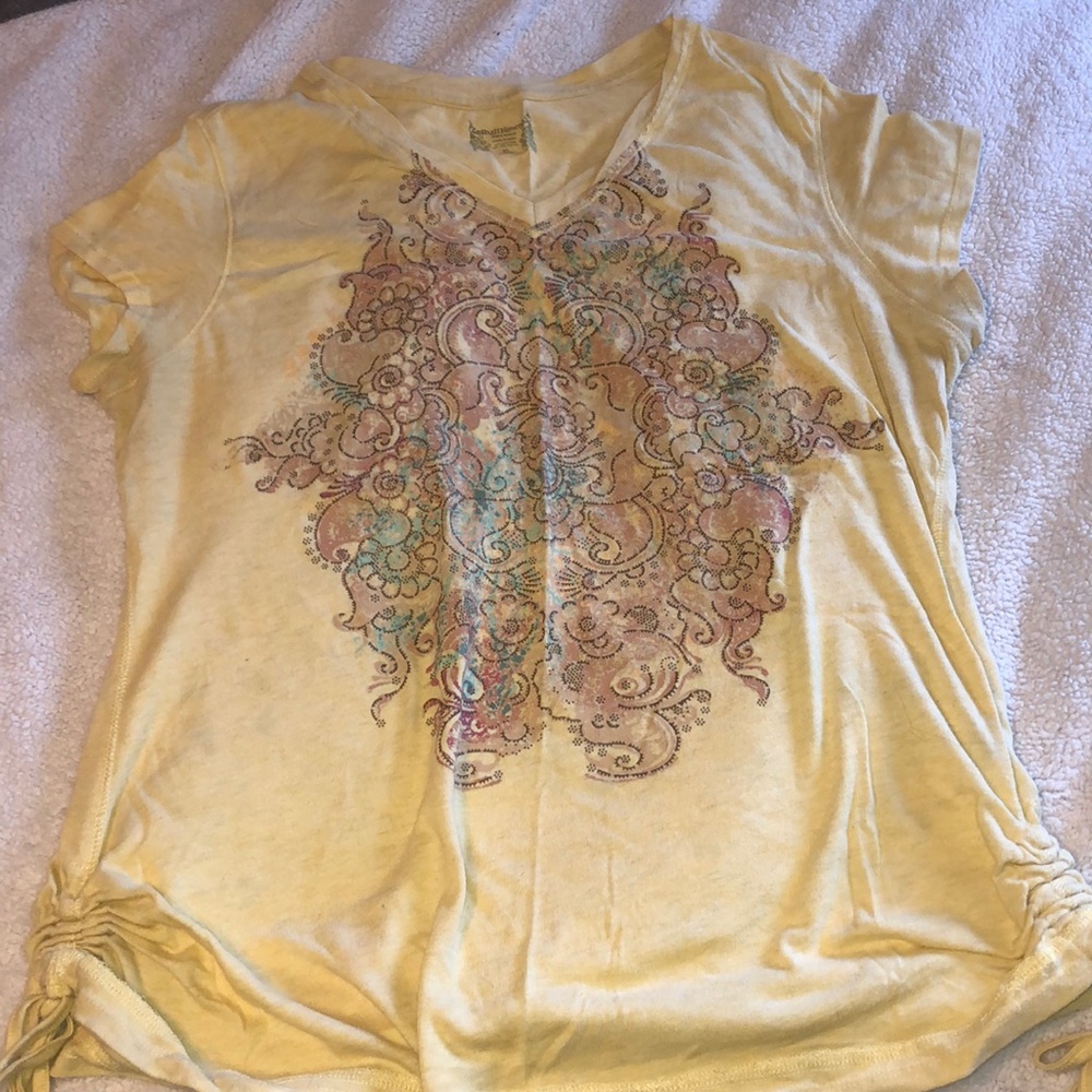 Gold top with tied sides